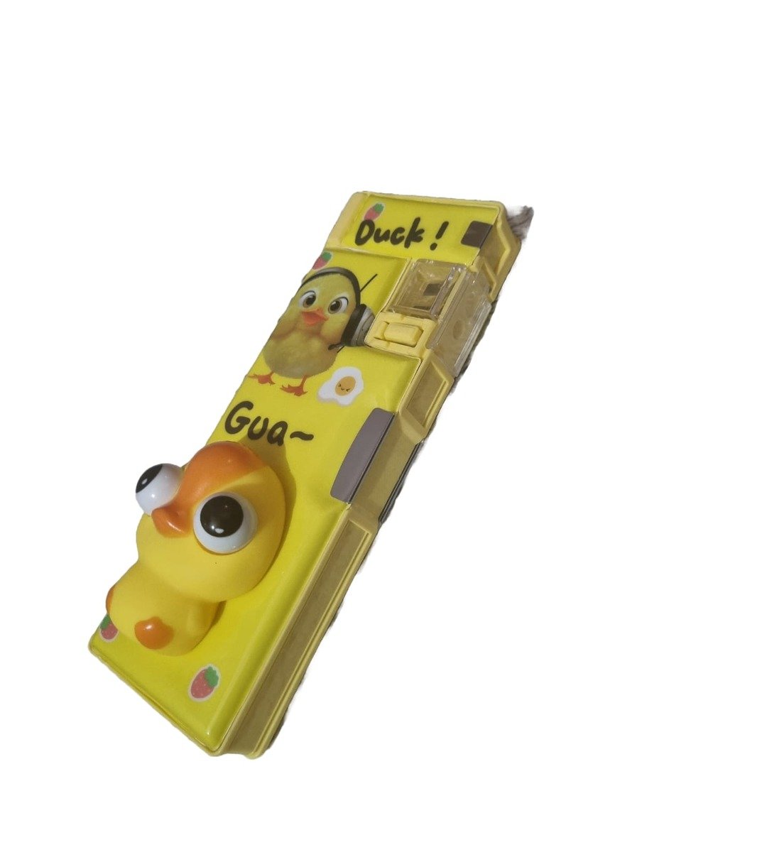 Super Duck Kids Pencil Case with Pop-Up Button and 3D Duck Design