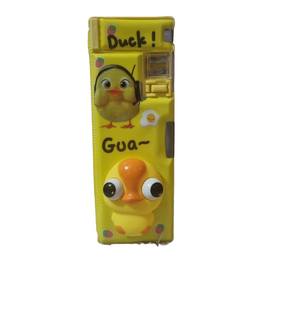 Super Duck Kids Pencil Case with Pop-Up Button and 3D Duck Design