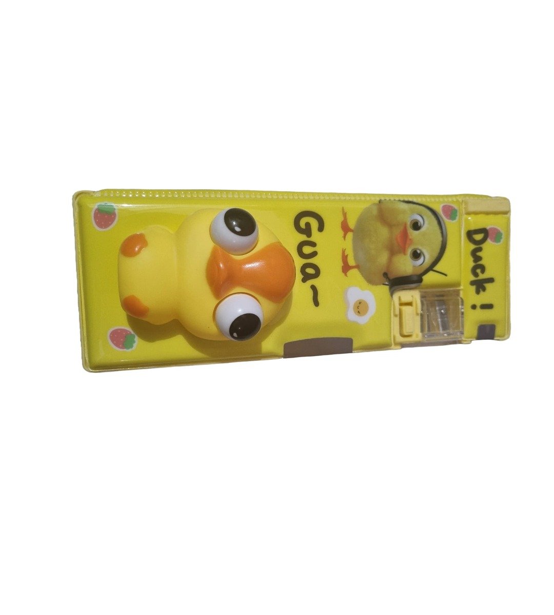 Super Duck Kids Pencil Case with Pop-Up Button and 3D Duck Design