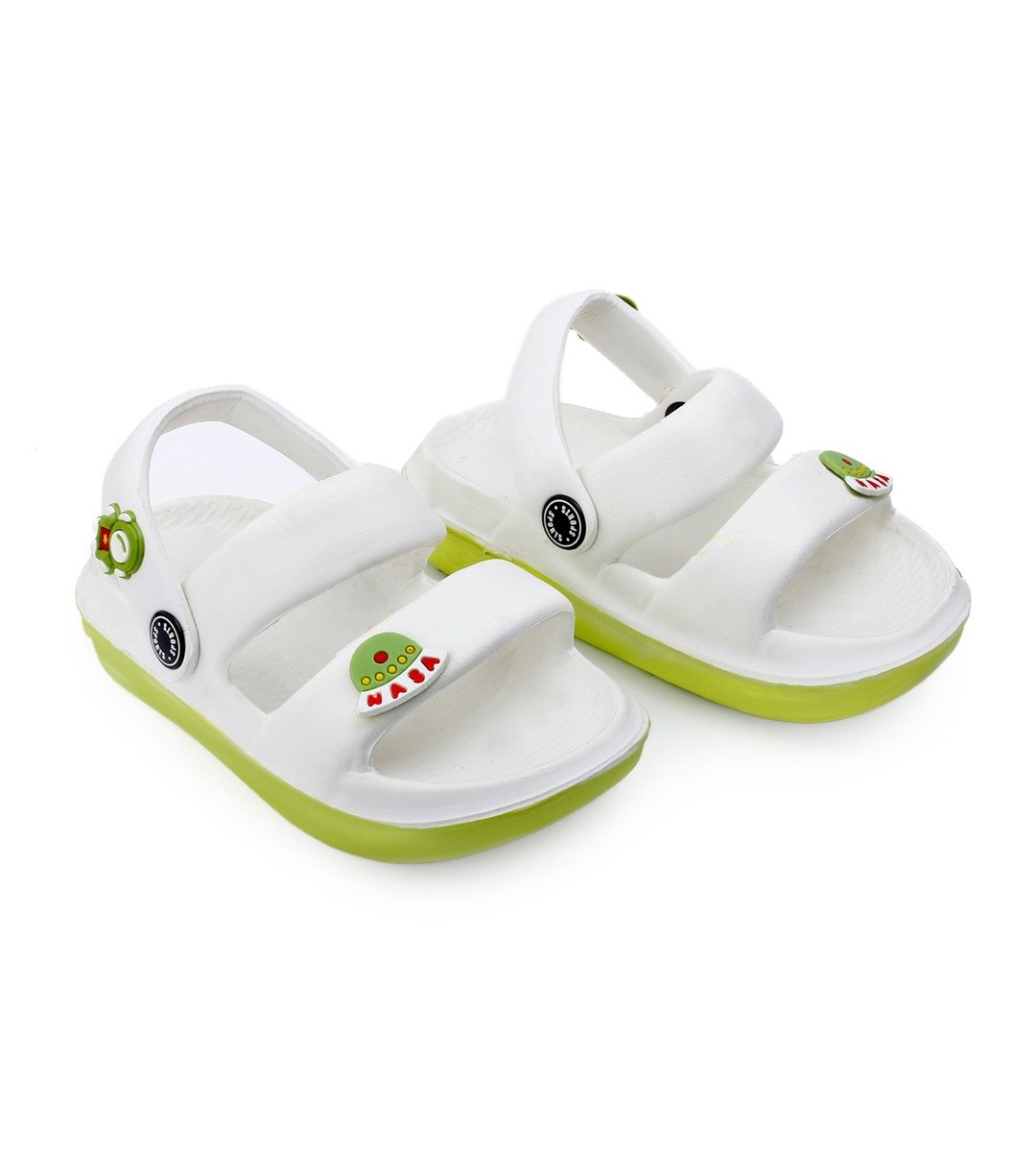 Kids' White Space-Themed Sandals with Adjustable Straps (Size 18-27)